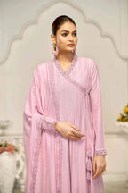 Elegant Pink Muslin Cotton Anarkali Kurta Set with Dupatta