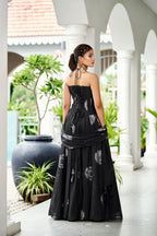 Premium Silk Corset Lehenga Set – Black